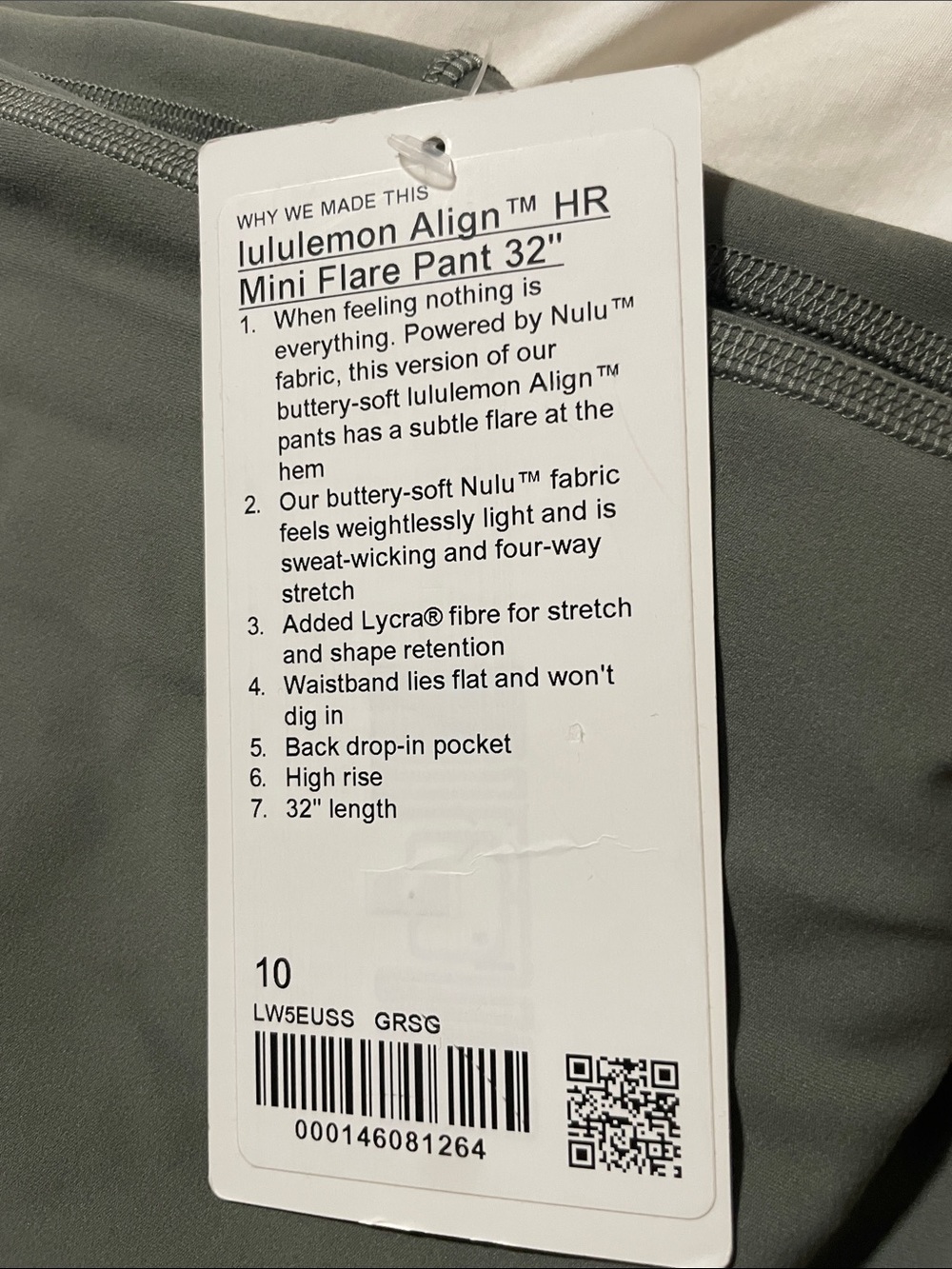 lululemon athletica Align HR Mini Flare Pant 32" — Grey Green